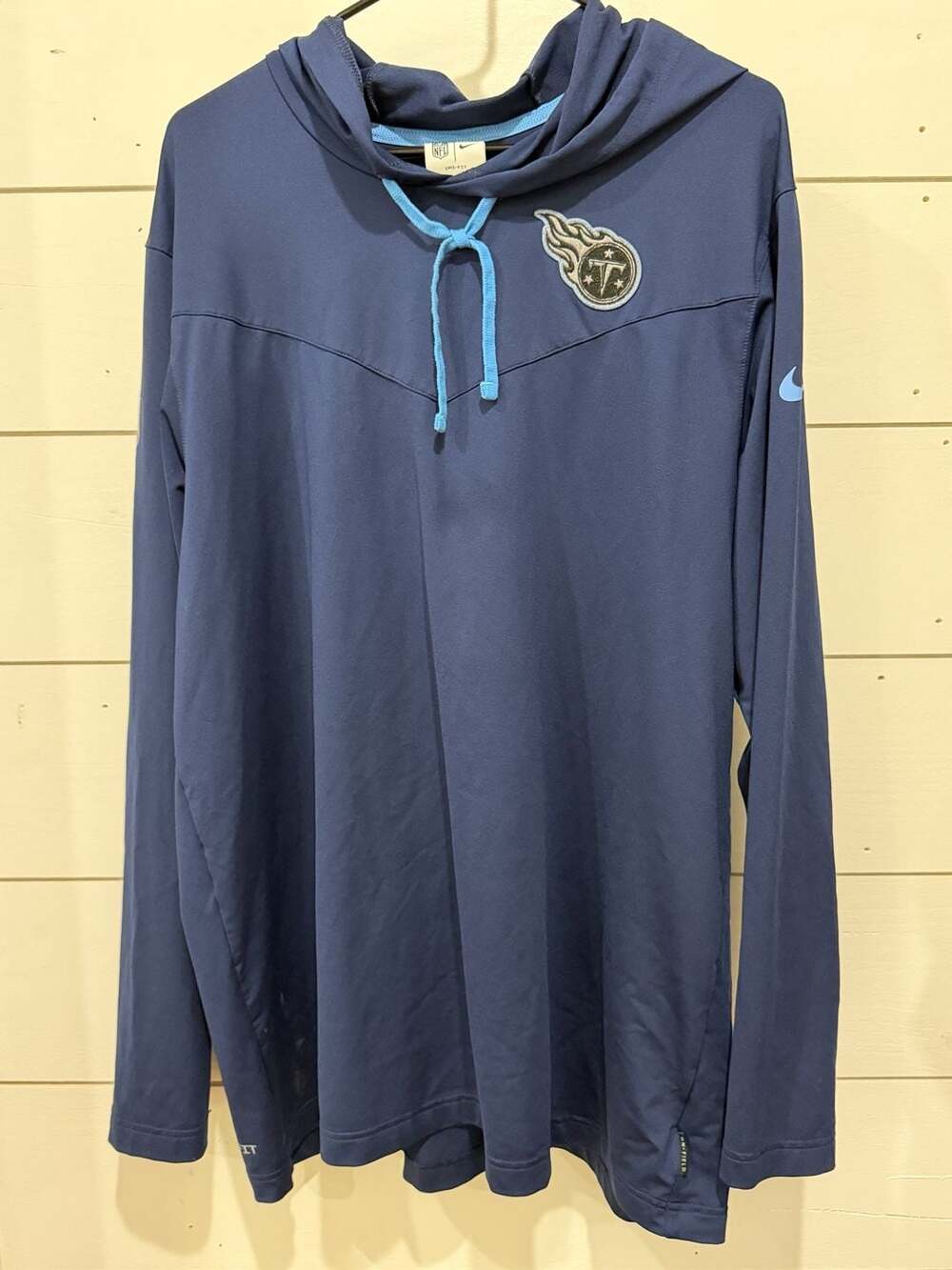 Tennessee Titans Hoodie Shirt Mens Small Blue NFL Football Nike Dri Fit Pullover